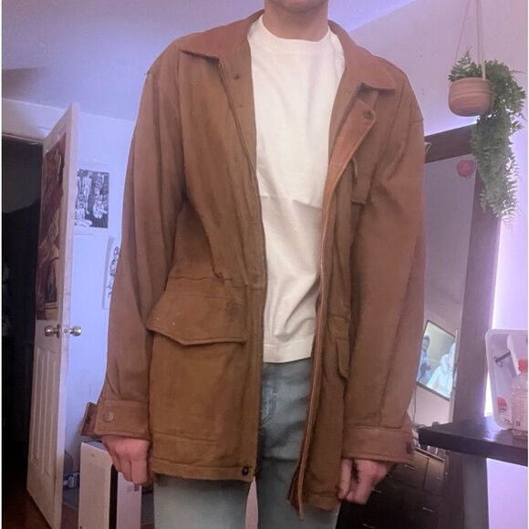 VTG New River Sports Authentic Leather Men's M Utility Chore Jacket UGC4 - Picture 3 of 6